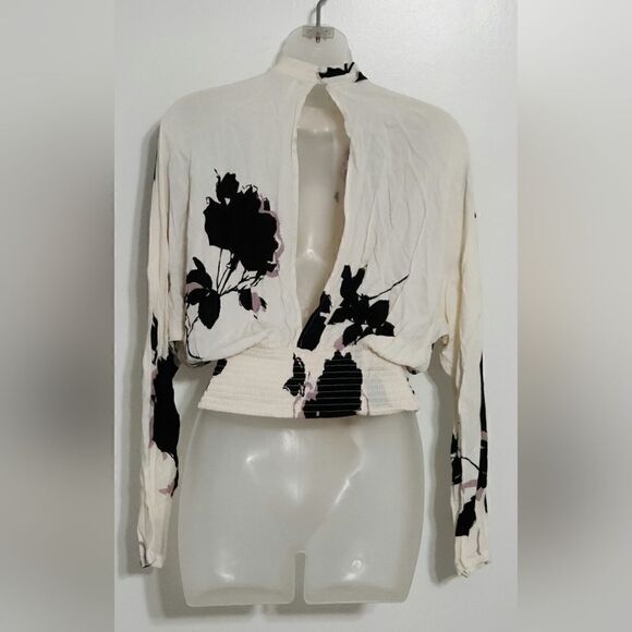 Free People | Ivory Say You Love Me Cutout Long-Sleeve Top - Women size XS - Picture 8 of 10
